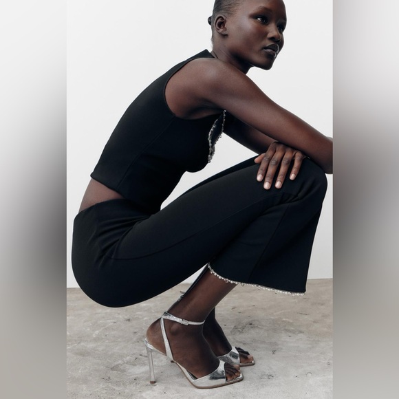 ZARA PATENT EFFECT HEELED SANDALS - Picture 4 of 10